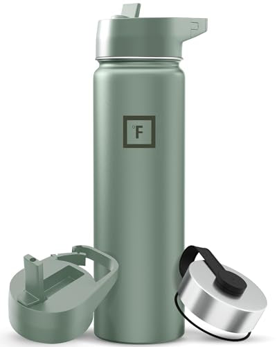 22 oz Wide Mouth Water Bottle with 3 Lids