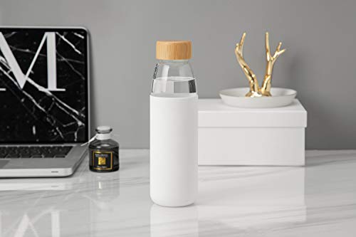 25 Oz Borosilicate Glass Water Bottles with Bamboo Lid