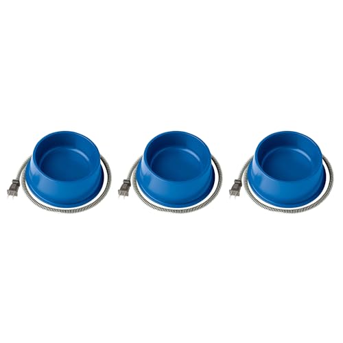 Farm Innovators 1 Quart Plastic Heated Pet Bowl with Anti Chew Cord and 25 Watts of Power for Rabbits (3 Count)