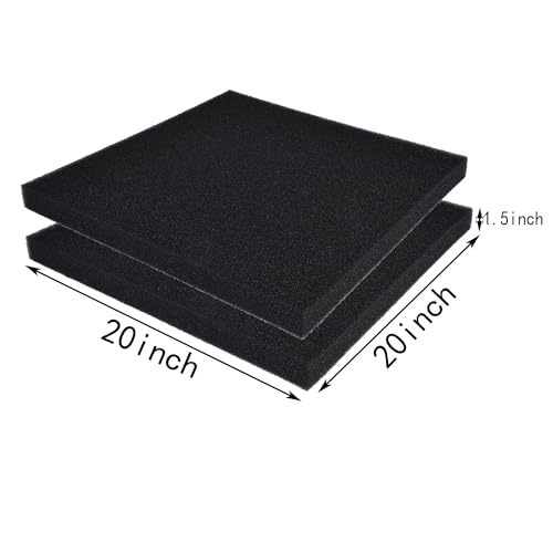 Aquarium Bio Filter Sponge Pad 20"x20"x1.5" (2 Count)