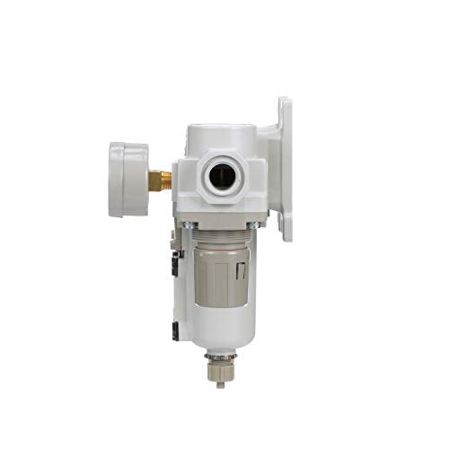 SAU430-N06G-MEP Three Stage Air Drying System Particulate Air Filter, Coalescing Filter, Air Pressure Regulator Combo 3/4" NPT - Metal Bowl, Manual Drain, Bracket, Gauge