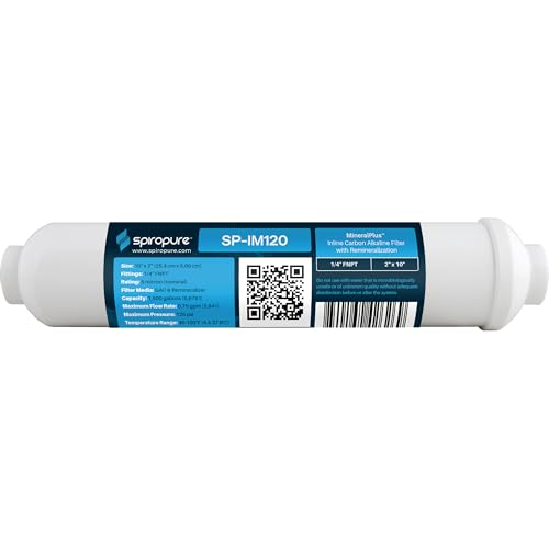 SP IM120 Alkaline Carbon Inline Water Filter with 1