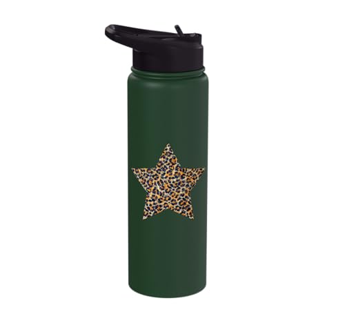 Star Shape Cute Cheetah Leopard Print Graphic Stainless Steel Insulated Water Bottle