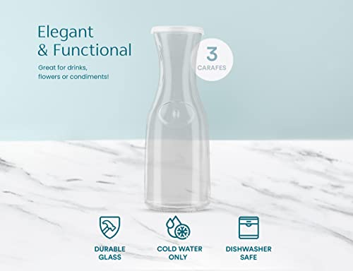 Glass Carafe Pitchers (3 Count)