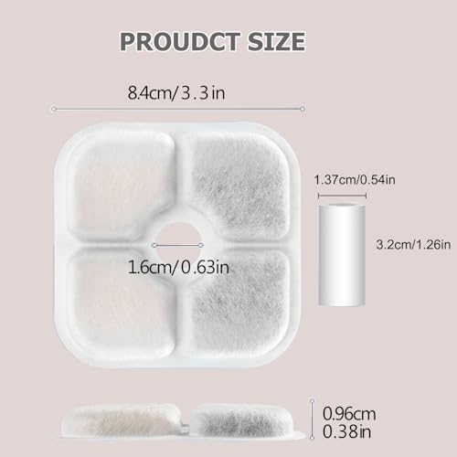 Pet Water Fountain Filters Compatible with Catit PIXI Cat Drinking Fountain (12 Count)