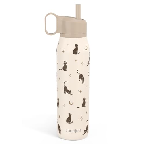 Cat Stainless Steel Water Bottle with Twist Lid 20oz
