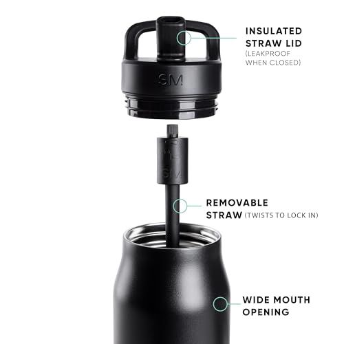 Insulated Water Bottle with Manual Straw