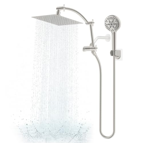 All Metal 8" High Pressure Rain Shower Head Combo