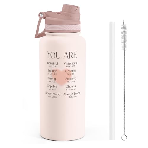 Christian Stainless Steel Water Bottle with Strap 32oz
