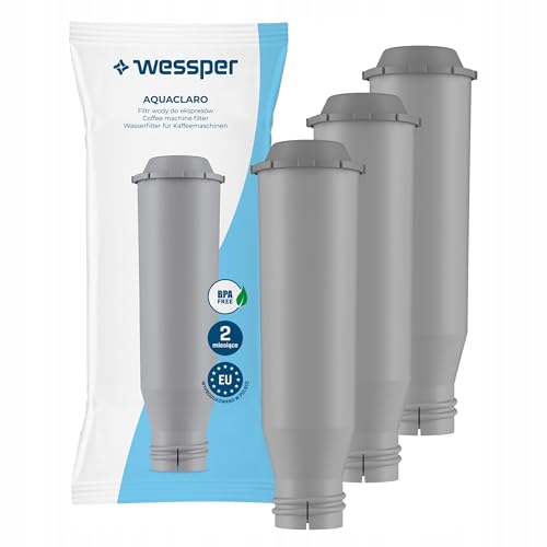 WES043 3 AquaClaro Water Filter cartridges for Fully Automatic Coffee Machines (3 Count)