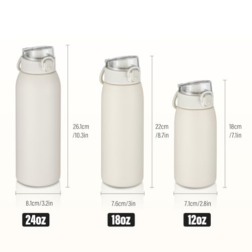 Insulated Water Bottle 12 oz with Dustproof Lid