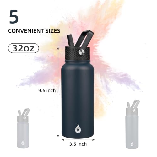 32oz Insulated Water Bottle with Straw Lid
