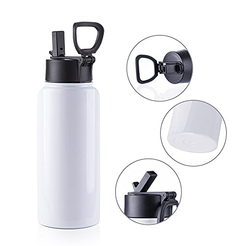 2 Pack Sublimation Blanks Tumblers Sports Water Bottles 32 OZ (2 Count)
