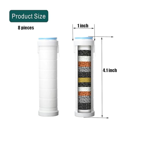 Shower Filter for Handheld Shower Head Shower Filter Replacement High Pressure Handheld Shower Heads Filter Set of 8 Replacement Filters for Hard Water Remove Chlorine and Harmful Substances (8 Count)