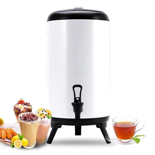 Urn Boiler Hot and Cold Water Dispenser Stainless Steel Tea Hot Water Bottle with Faucet Portable Handle Large Capacity Sealing
