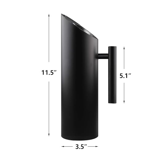 Stainless Steel Water Pitcher Black Metal Pitcher with Ice Guard Cold Drinking Carafe Jug for Juice