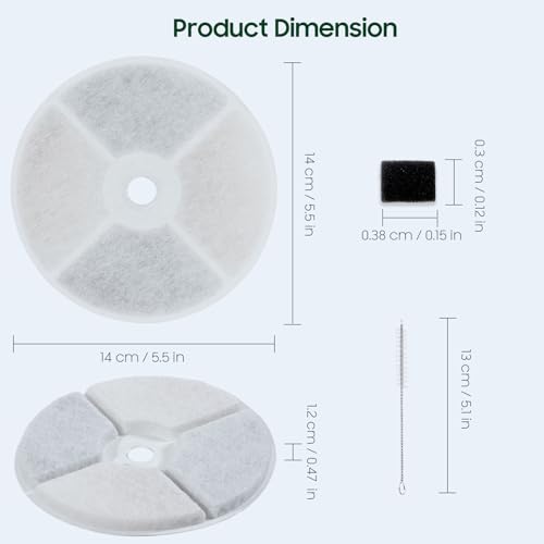 10 PCS Plastic Reduced Version Pet Cat Water Fountain Filters Fit For Solo 2 (10 Count)