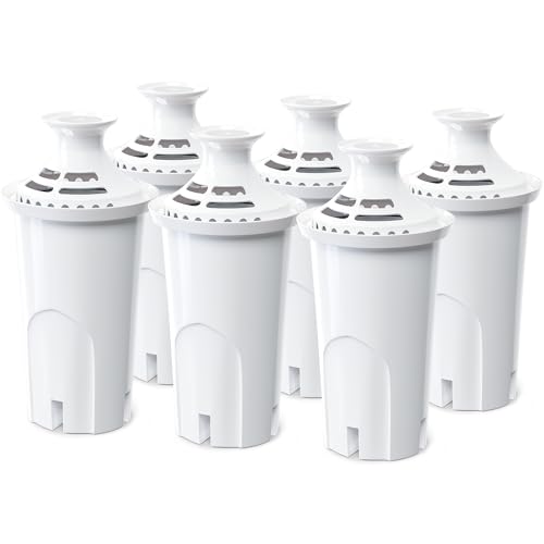 6 Pack Water Filter Replacement Fit for Brita Pitchers & Dispensers OB03 (6 Count)