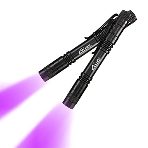 2 Pack UV Black Light Flashlight with Clip (2 Count)