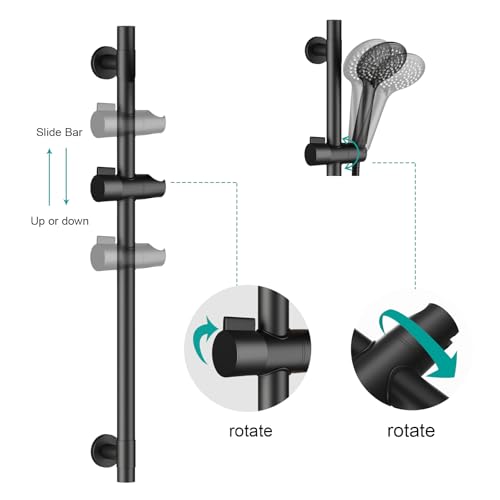 Shower Slide Bar Handheld Shower Head with Hose