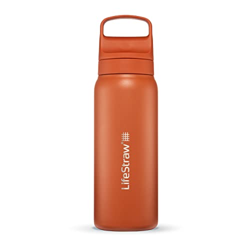 Go Series Insulated Stainless Steel Water Filter Bottle for Travel and Everyday Use Removes Bacteria
