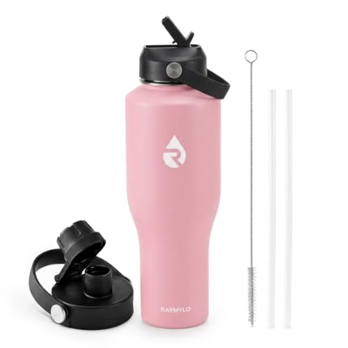 40 oz Insulated Water Bottle with Straw fit in Car Cup Holder