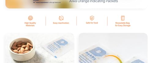 1 Gram [500 Packets] Orange Indicating Silica Gel Packets Desiccants Silica Packets