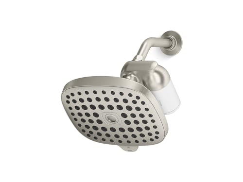 R24670-G-BN Aquifer Filtered Showerhead with Water Filter System, Multifunction Shower Head with Filters Combo Kit for Skin and Hair, Vibrant Brushed Nickel