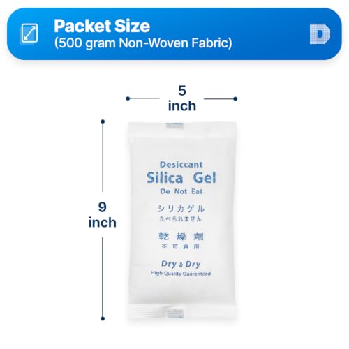 500 Gram [200 Packets] Silica Gel Packets Desiccants