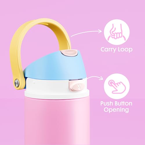 2 Pack 18 oz Insulated Kids Water Bottle for Travel (2 Count)