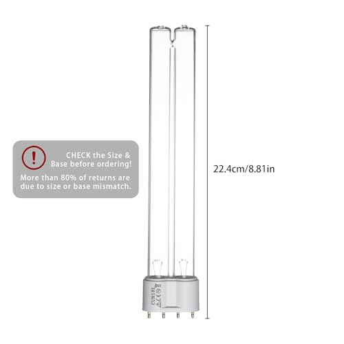 2 Pack 18 Watts UV Light Bulb Replacement UV Light for Pond Clarifier for Outdoor Ponds 4 (2 Count)