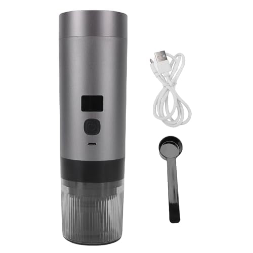 Portable Coffee Machine Coffee Machines Maker with Spoon 200ml Fast Heating Temp Digital Display Fine Mesh Filter Cold Hot Extraction for Camping Office Portable