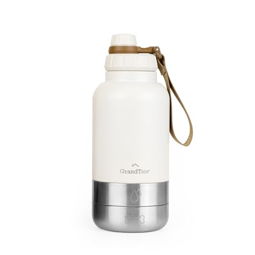 Insulated Portable Dog Water Bottle with 2 Detachable Water Bowl Dispenser