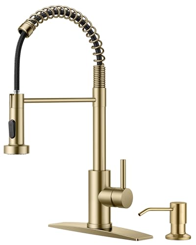 Gold Kitchen Faucet with Soap Dispenser