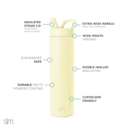 Insulated Water Bottle with Manual Straw