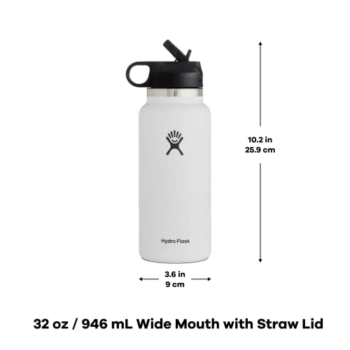 32 oz Wide Mouth Straw Lid White
