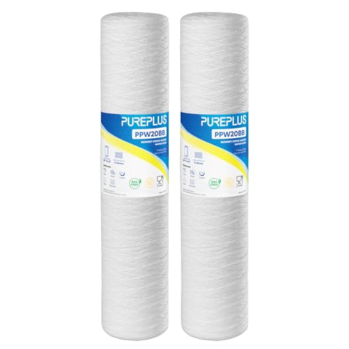 5 Micron 4.5" x 20" Whole House String Wound Sediment Filter for Well Water (2 Count)