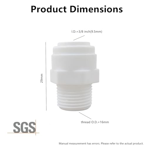 10 Pack 3 8" Push to Connect Fitting (10 Count)