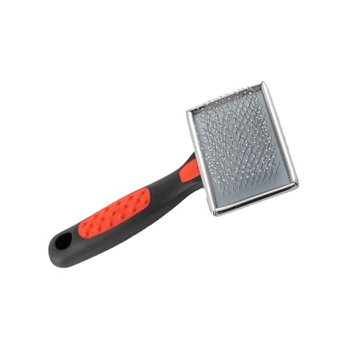 Paw Brothers Soft Flat Slicker Brush with Coated Pin Tips