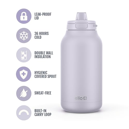 Hydra 64oz Half Gallon Water Jug with Handle and Motivational Time Markers for All Day Hydration