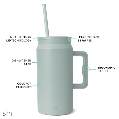 50 oz Mug Tumbler with Handle and Straw Lid