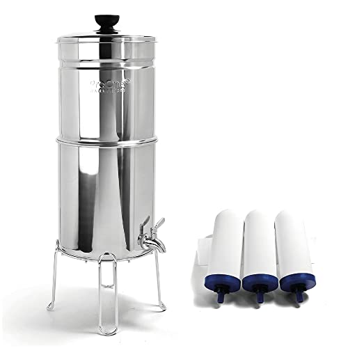 Big+ Gravity Water Filter System High Capacity Countertop Stainless Steel Water Filter Dispenser IAPMO Certified to Reduce Lead