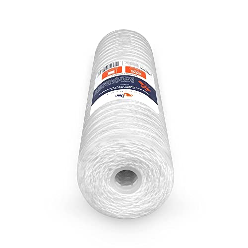 5 Micron 20 x 4.5 Whole House String Wound Water Filter Replacement Cartridge for Well Water Filtration Compatible with WP5BB20P (10 Count)