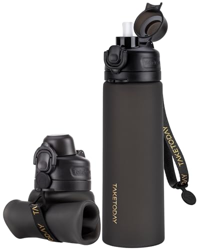 Collapsible Water Bottles with Straw for Travel