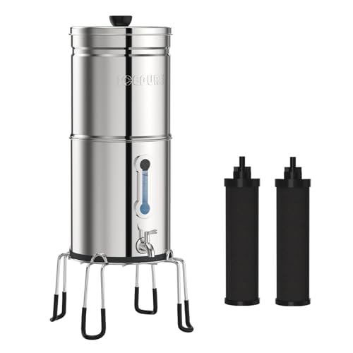 3 Stage Gravity Water Filter System with Water Level Window