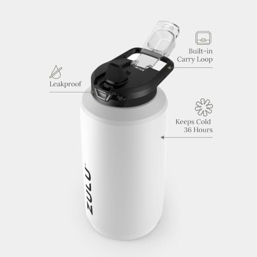 Goals 64oz Water Bottle Half Gallon Stainless Steel Jug with Straw