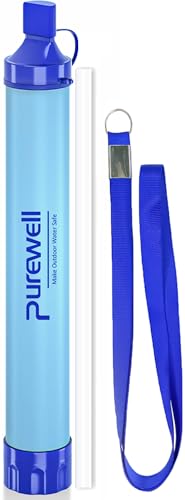 Outdoor Water Filter Personal Water Filtration Straw Emergency Survival Gear Water Purifier for Camping Hiking Climbing Backpacking