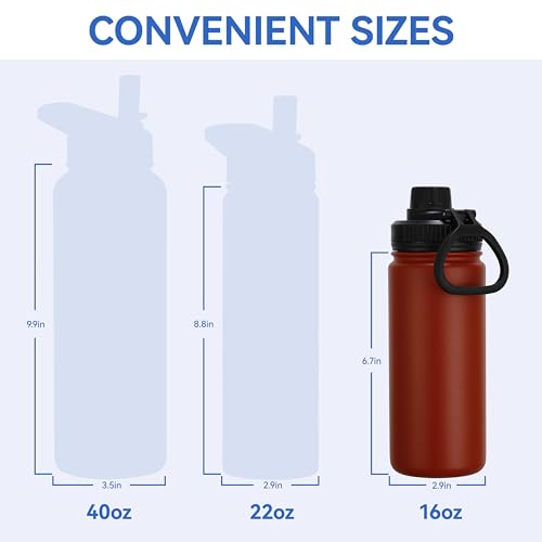 16 oz Kids Water Bottle for School Stainless Steel Double Wall Vacuum Insulated Water Bottle with Straw lids & Spout Lid (4 Count)