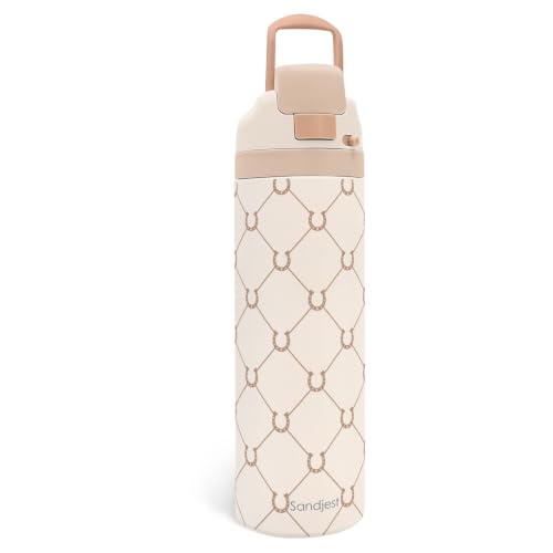 Horse Insulated Stainless Steel Water Bottle with Straw for Sports and Travel 24 Ounces for Women Girls Friends Teens Birthday
