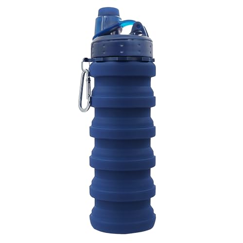 Collapsible Water Bottles Travel Sports Portable Sport Water Bottle comes with mountaineering Buckle 500ml silicone Water